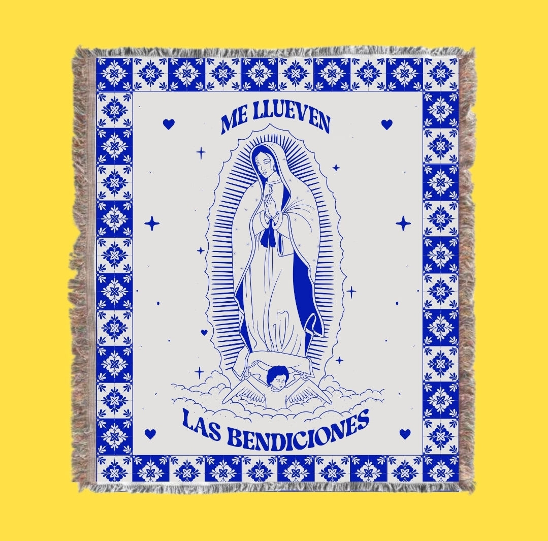 Me Llueven Las Bendiciones Woven Blanket