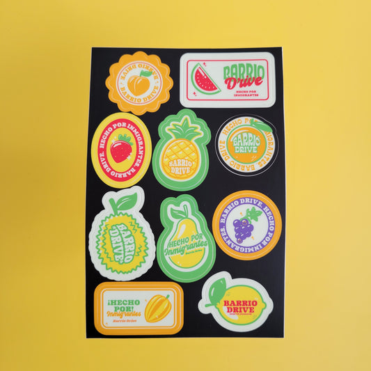 Hecho Por Inmigrantes: Frutas Sticker Sheet