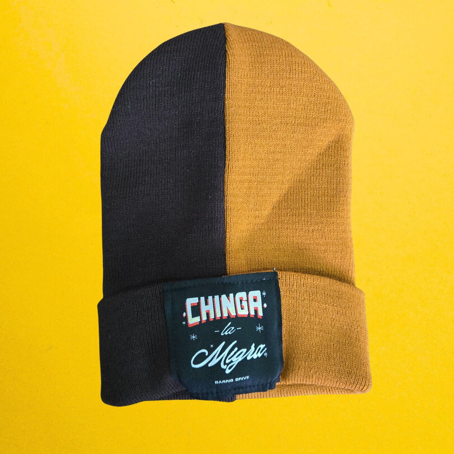 Chinga La Migra Rotulo Split Beanie