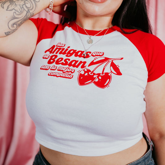 Las Amigas Que Se Besan Baby Tee (DISCONTINUED)