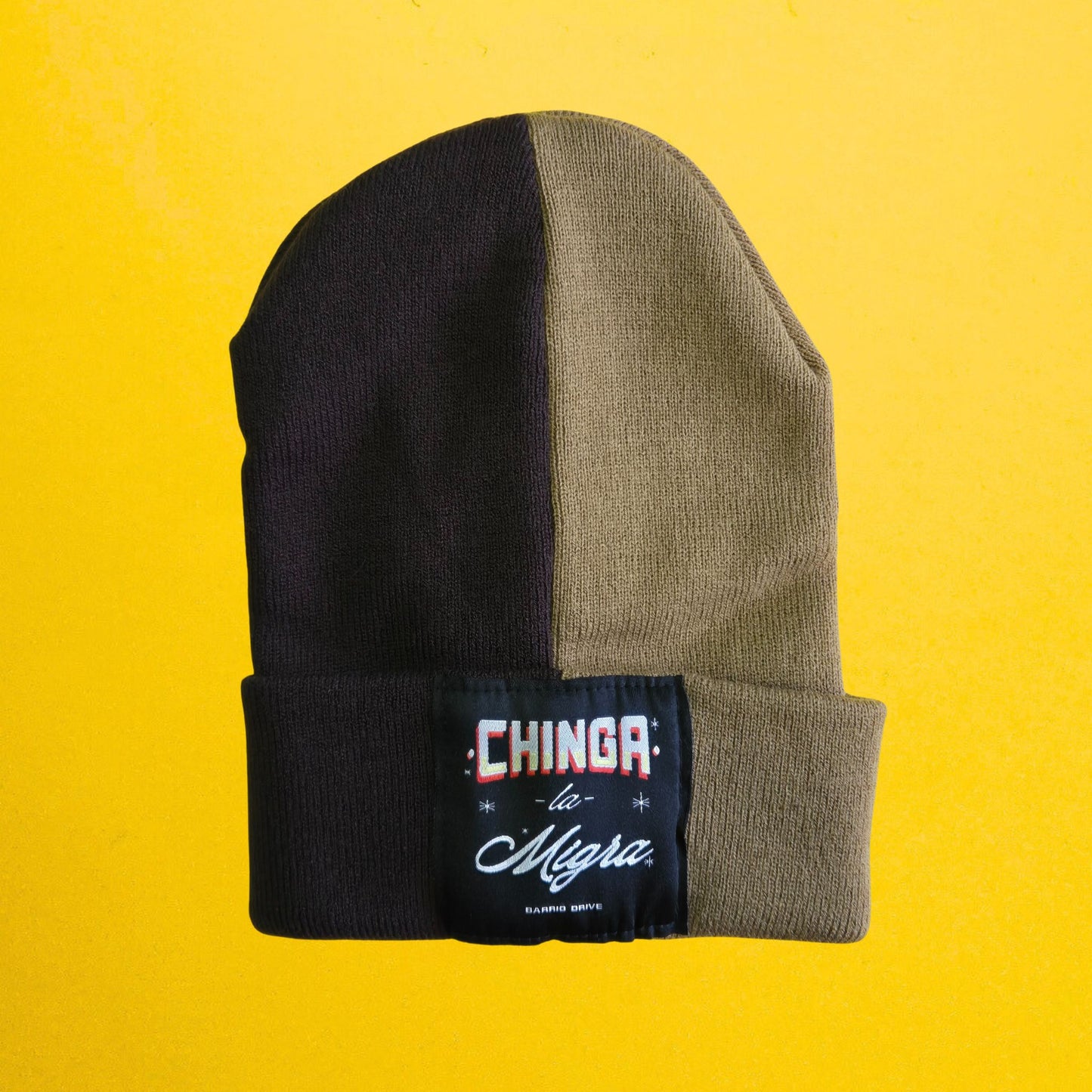 Chinga La Migra Rotulo Split Beanie