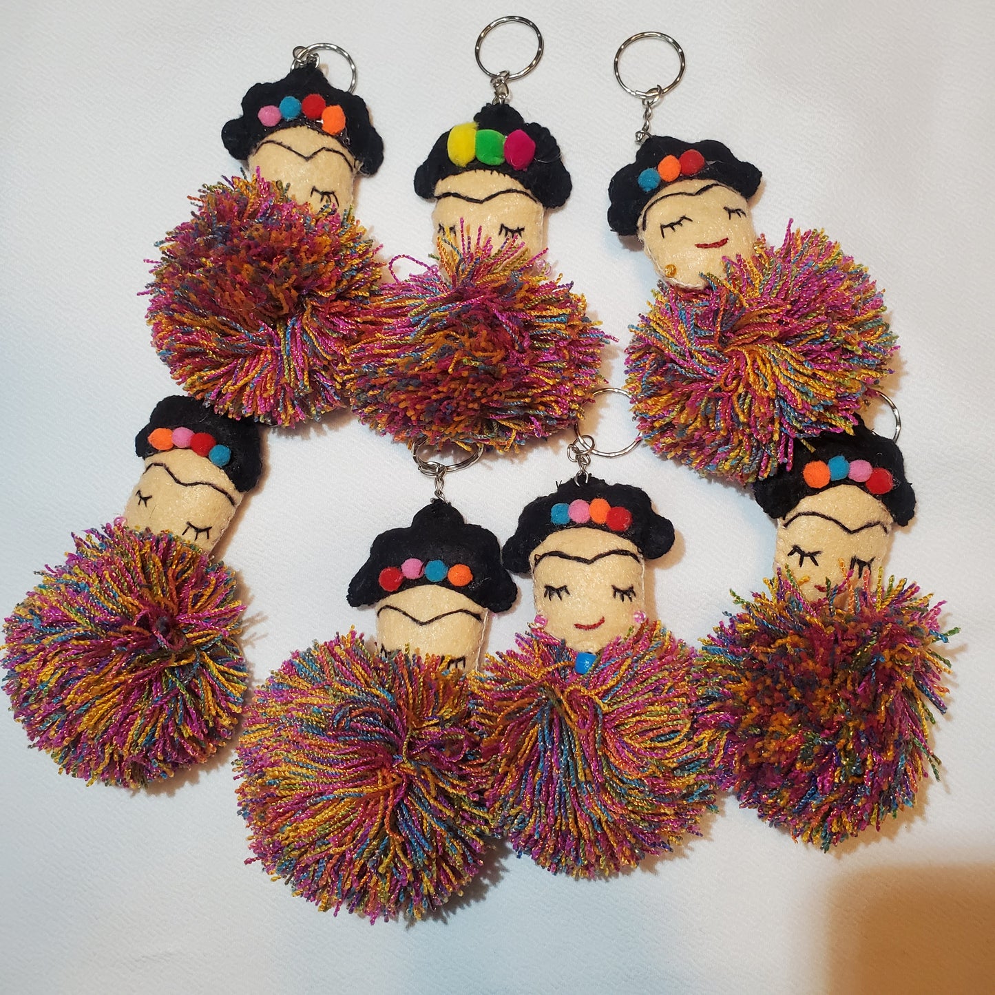 Multicolor Frida Kahlo Tassel Keychain or Tassel for Purse