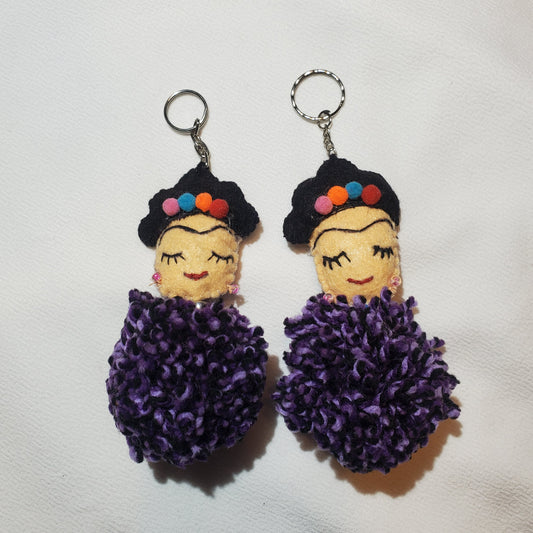 Purple Frida Kahlo Tassel Keychain or Tassel for Purse