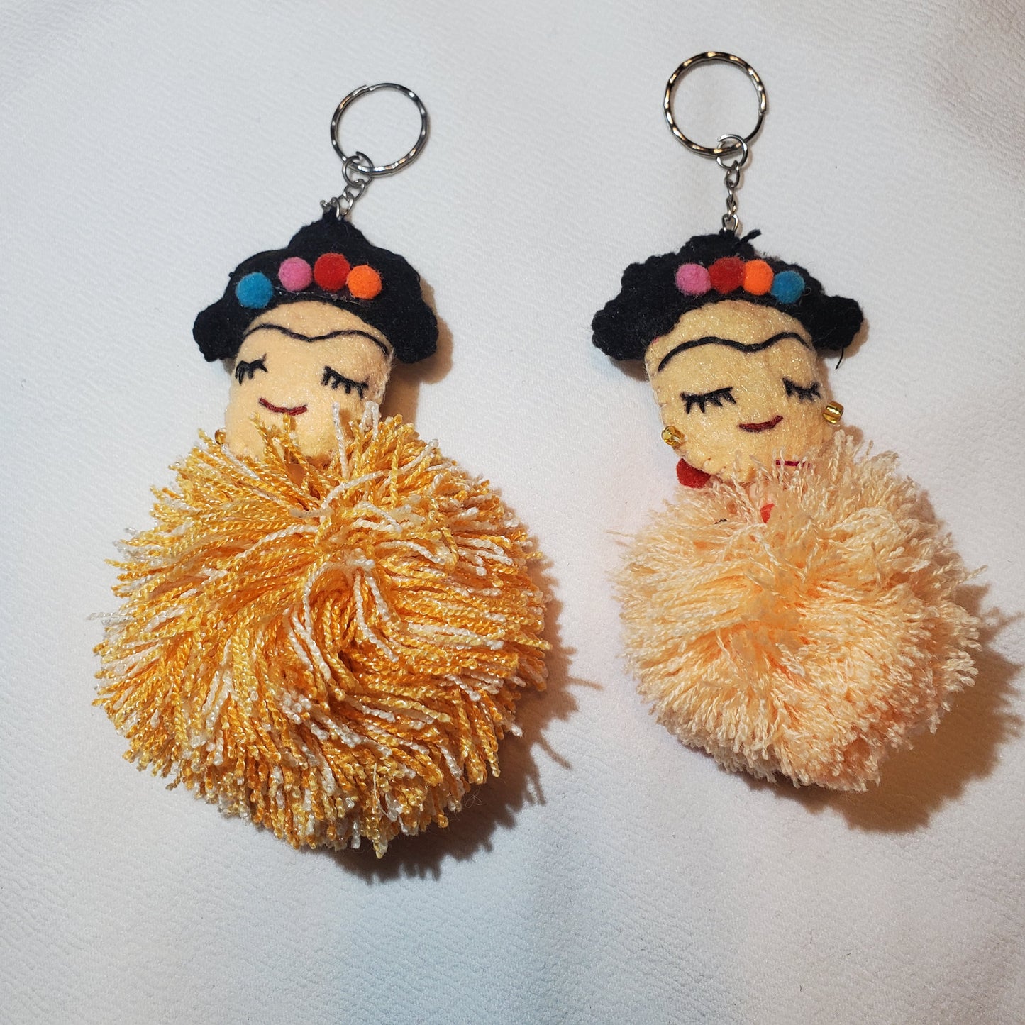 Light orange Frida Kahlo Tassel Keychain or Tassel for Purse
