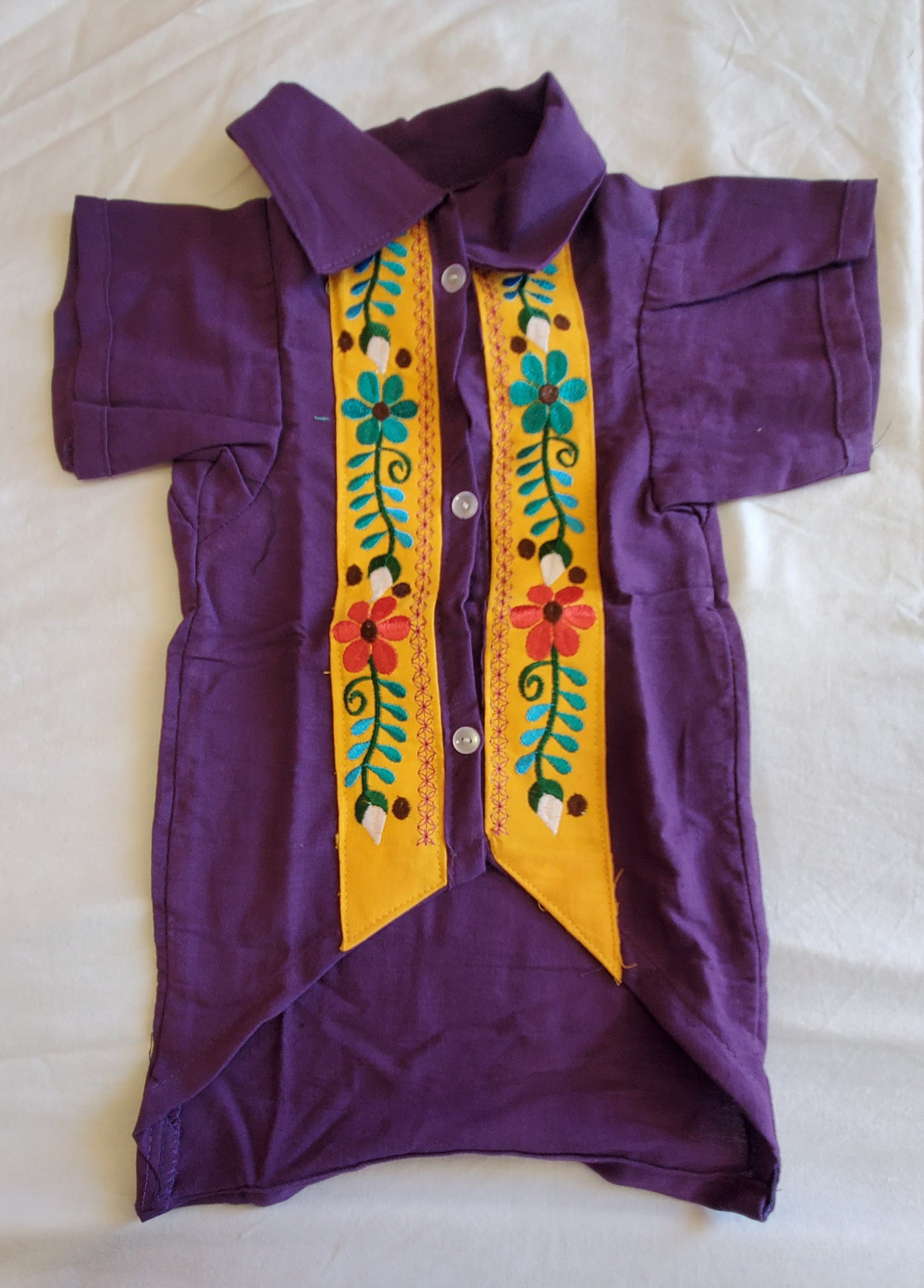 Purple Pet dog Guayabera