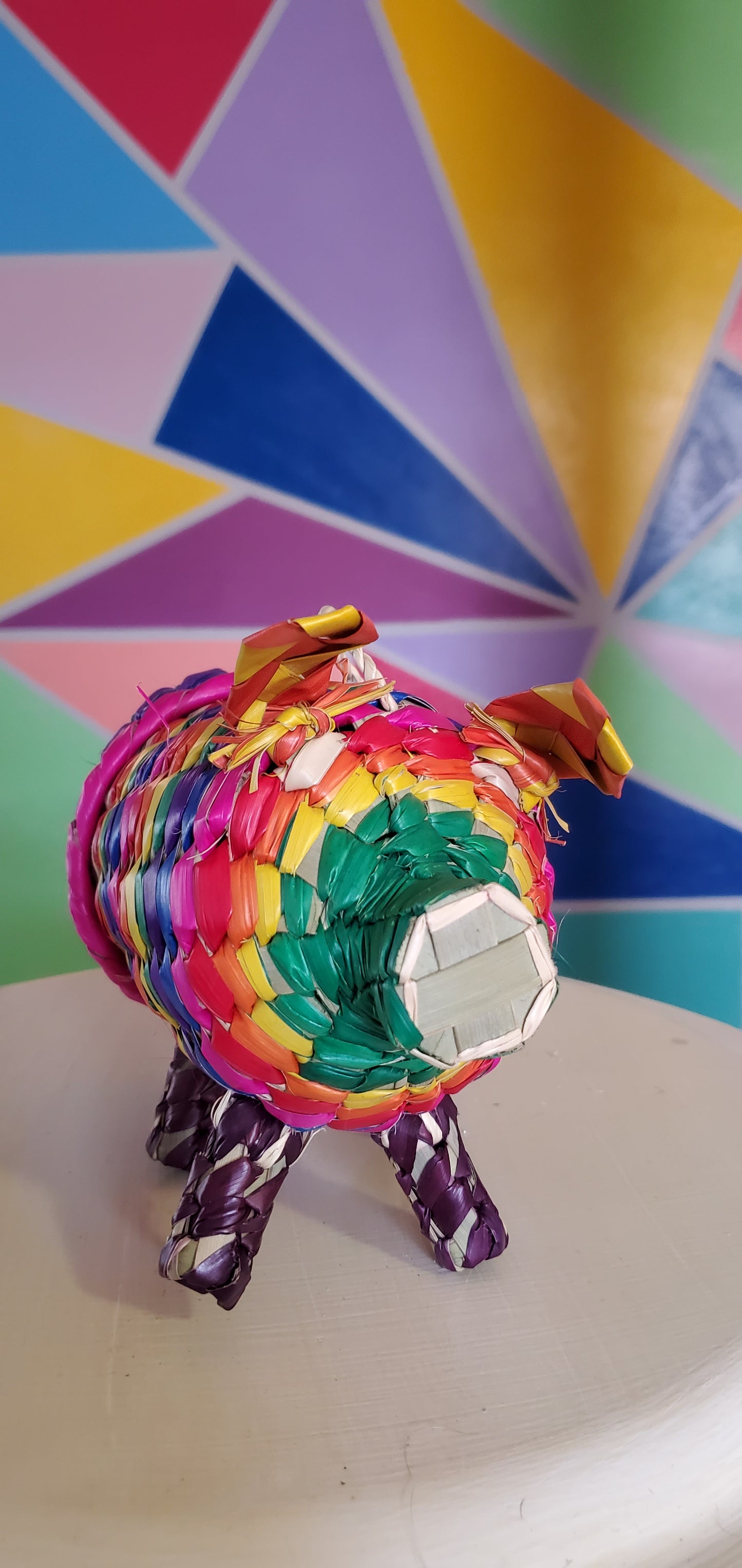 Puerquito pig mini Mexican woven bag