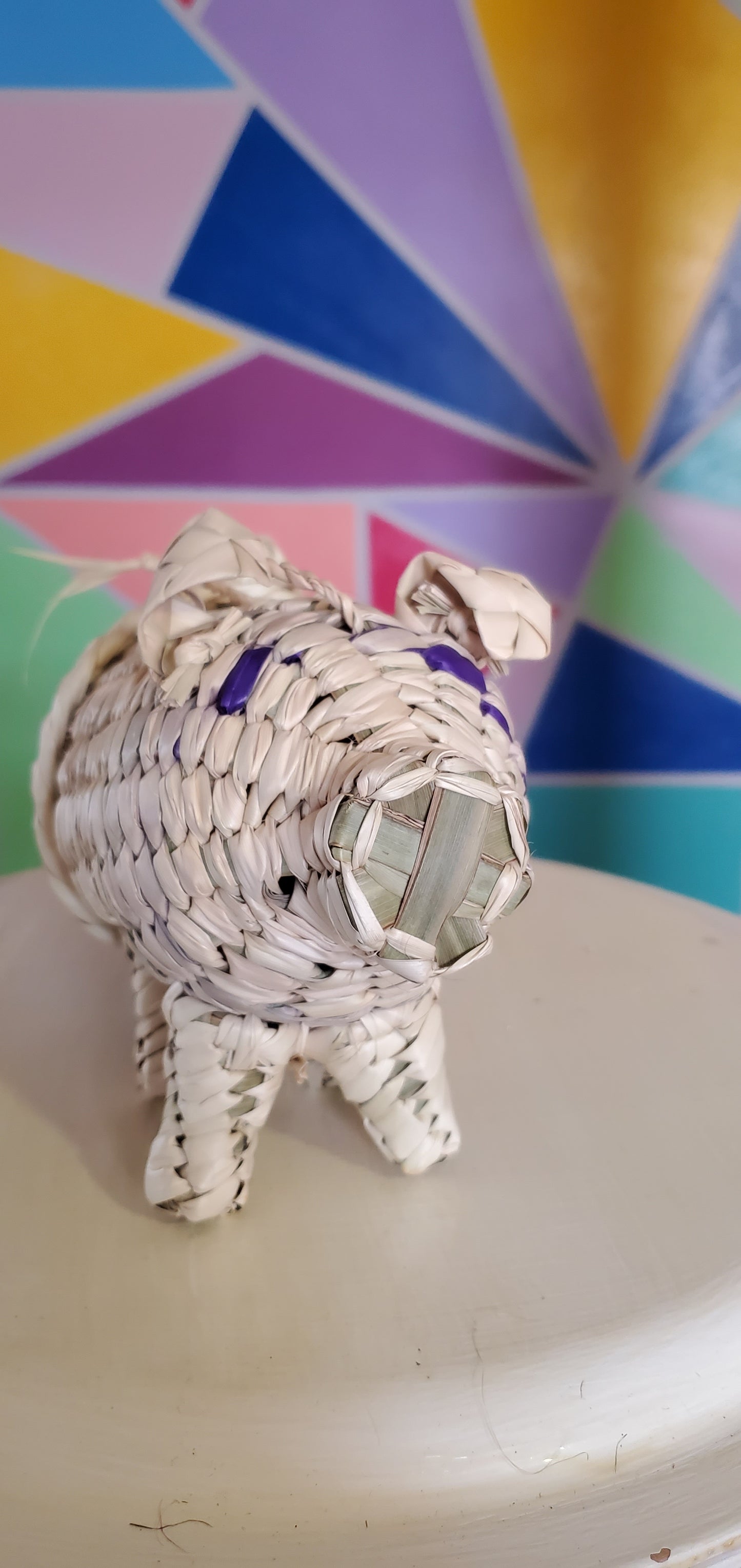 Puerquito pig mini Mexican woven bag
