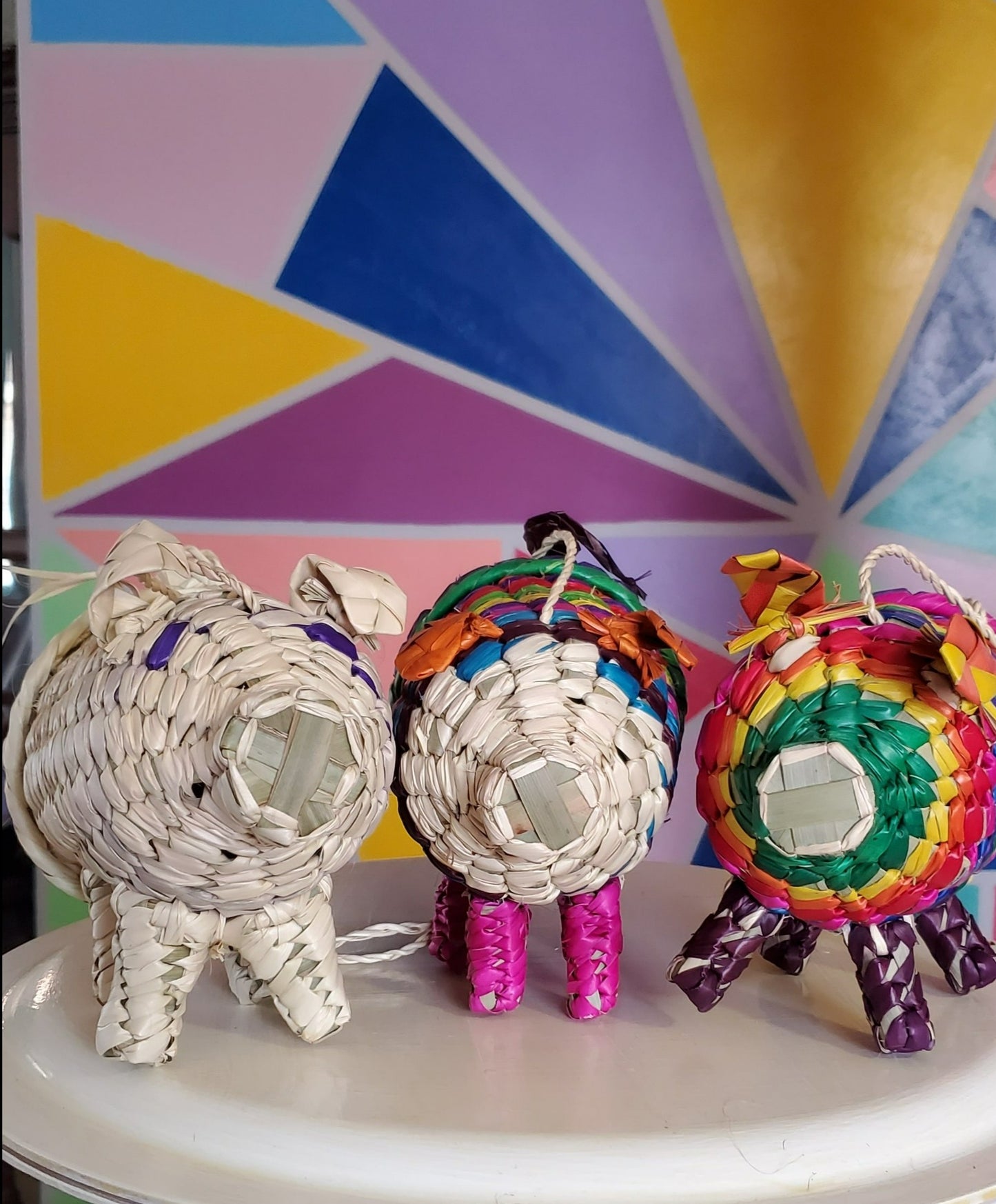 Puerquito pig mini Mexican woven bag