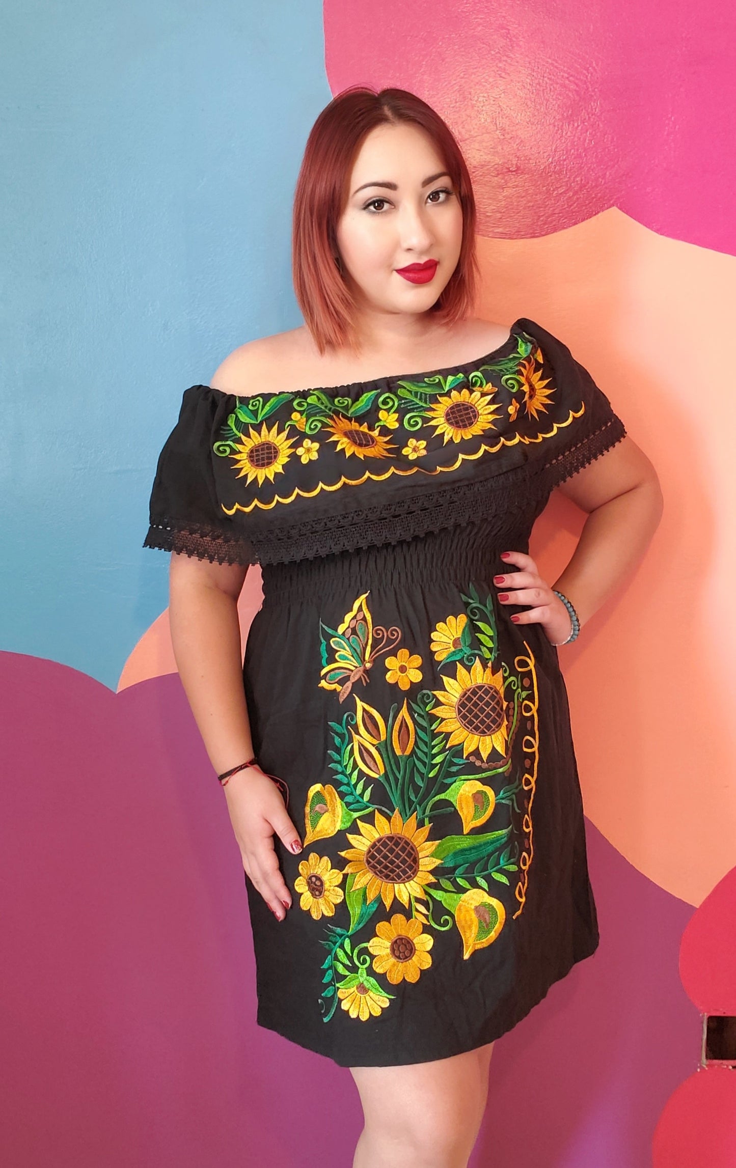 Sunflower Embroidered dress