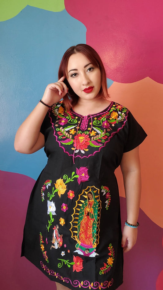 Virgen de guadalupe floral Embroidered dress