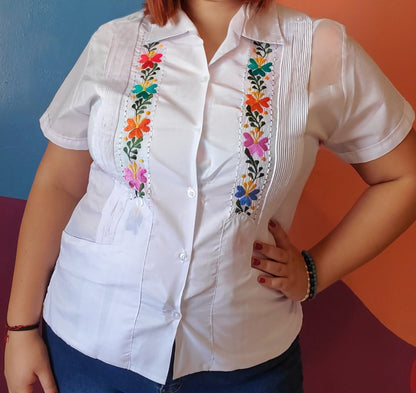 Embroided white blouse