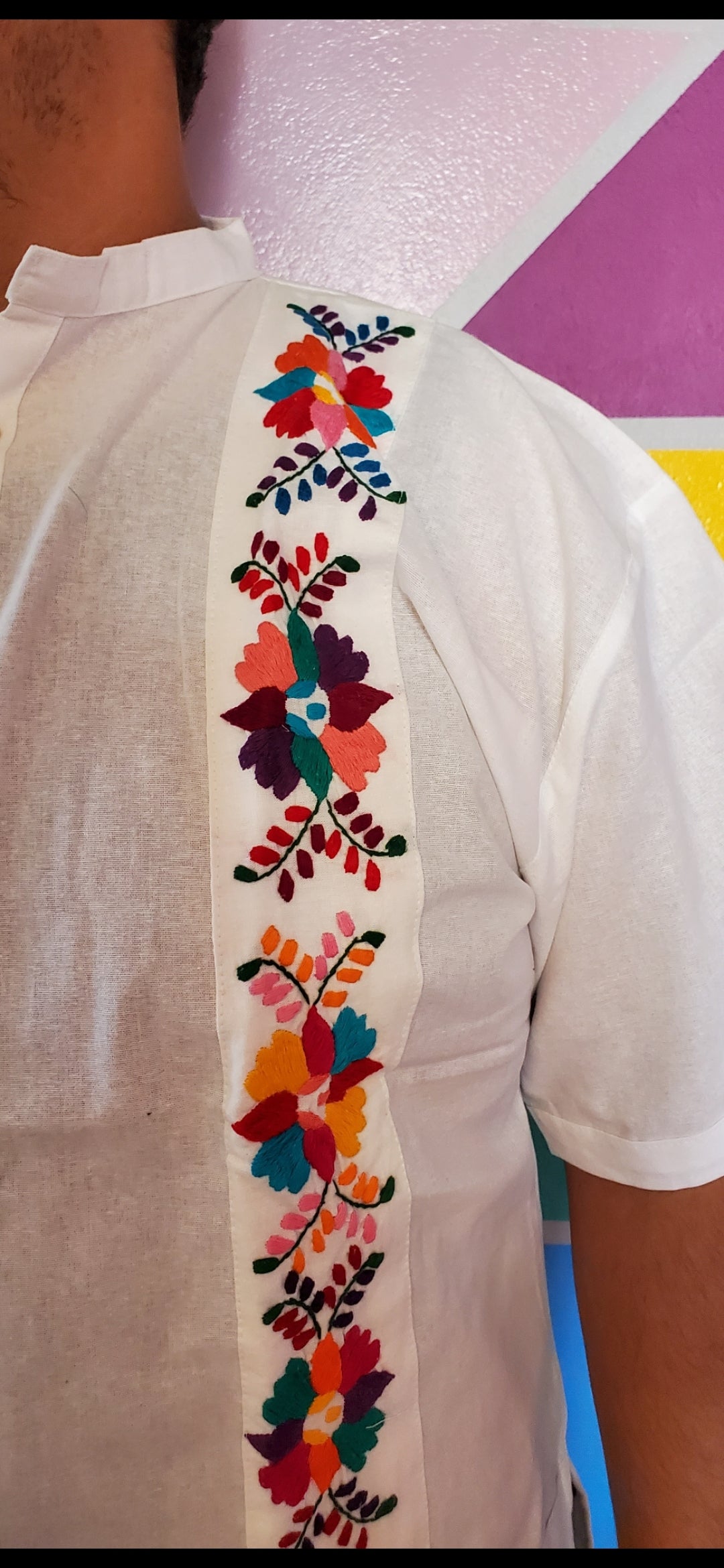 Large Embroided white guayabera