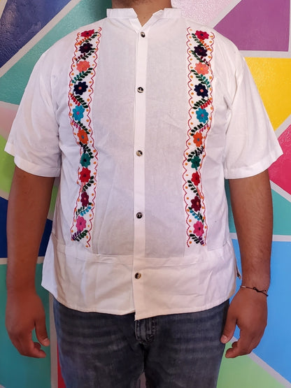 Large Embroided white guayabera