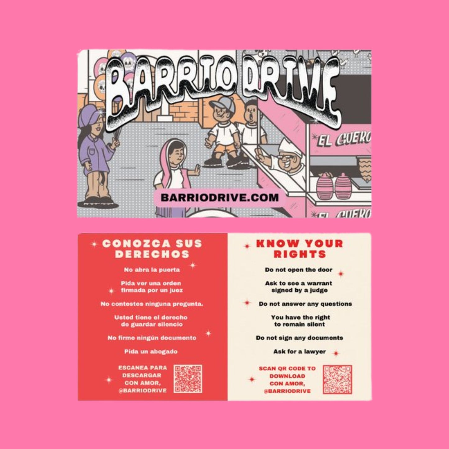 Know Your Rights Barrio Drive Business Card