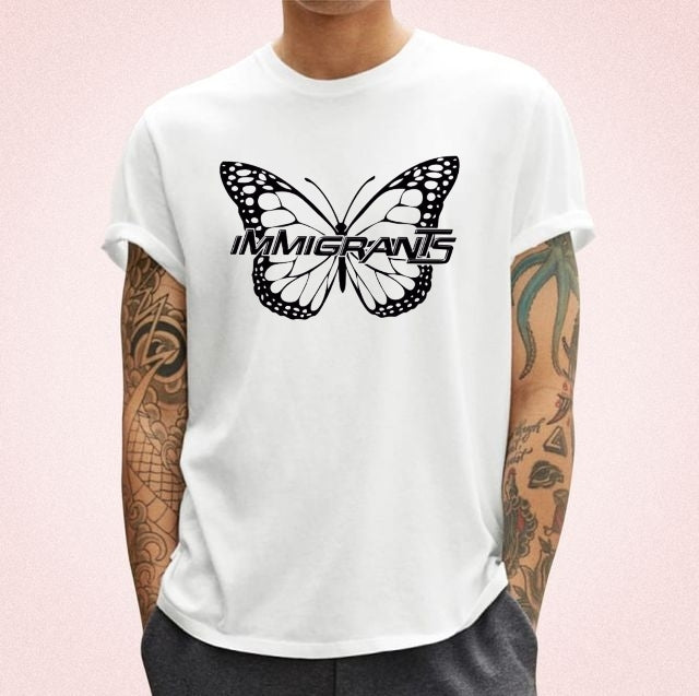 White butterfly hot sale shirt