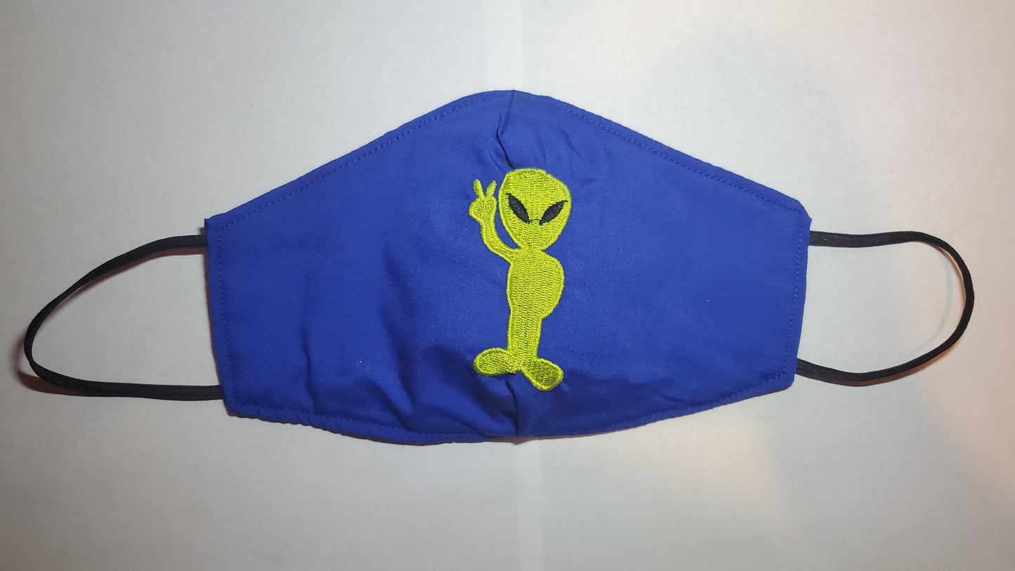 Embroided Alien face mask