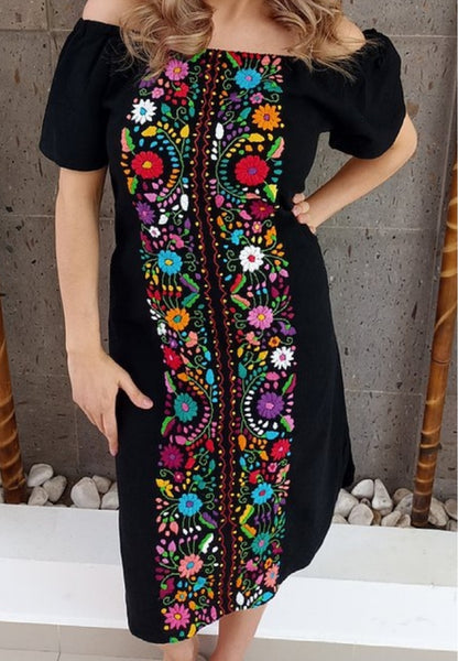 Embroided hand embroided dress