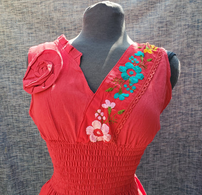 Red Embroided Dress