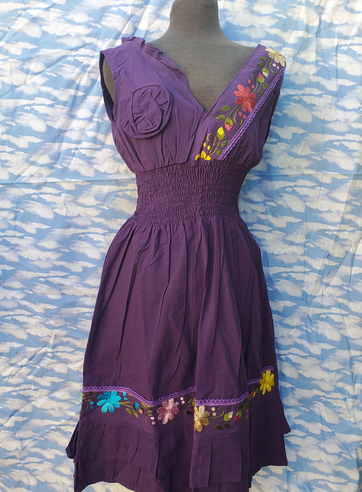 Purple Embroided Dress