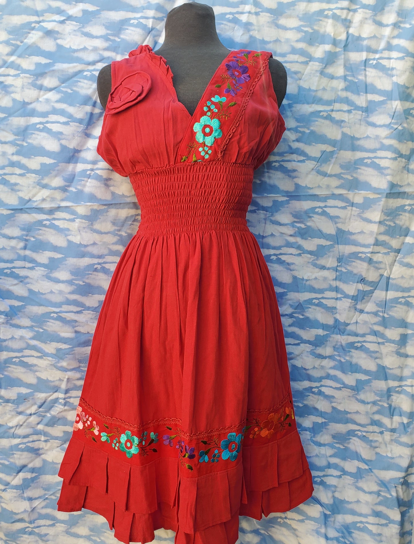 Red Embroided Dress