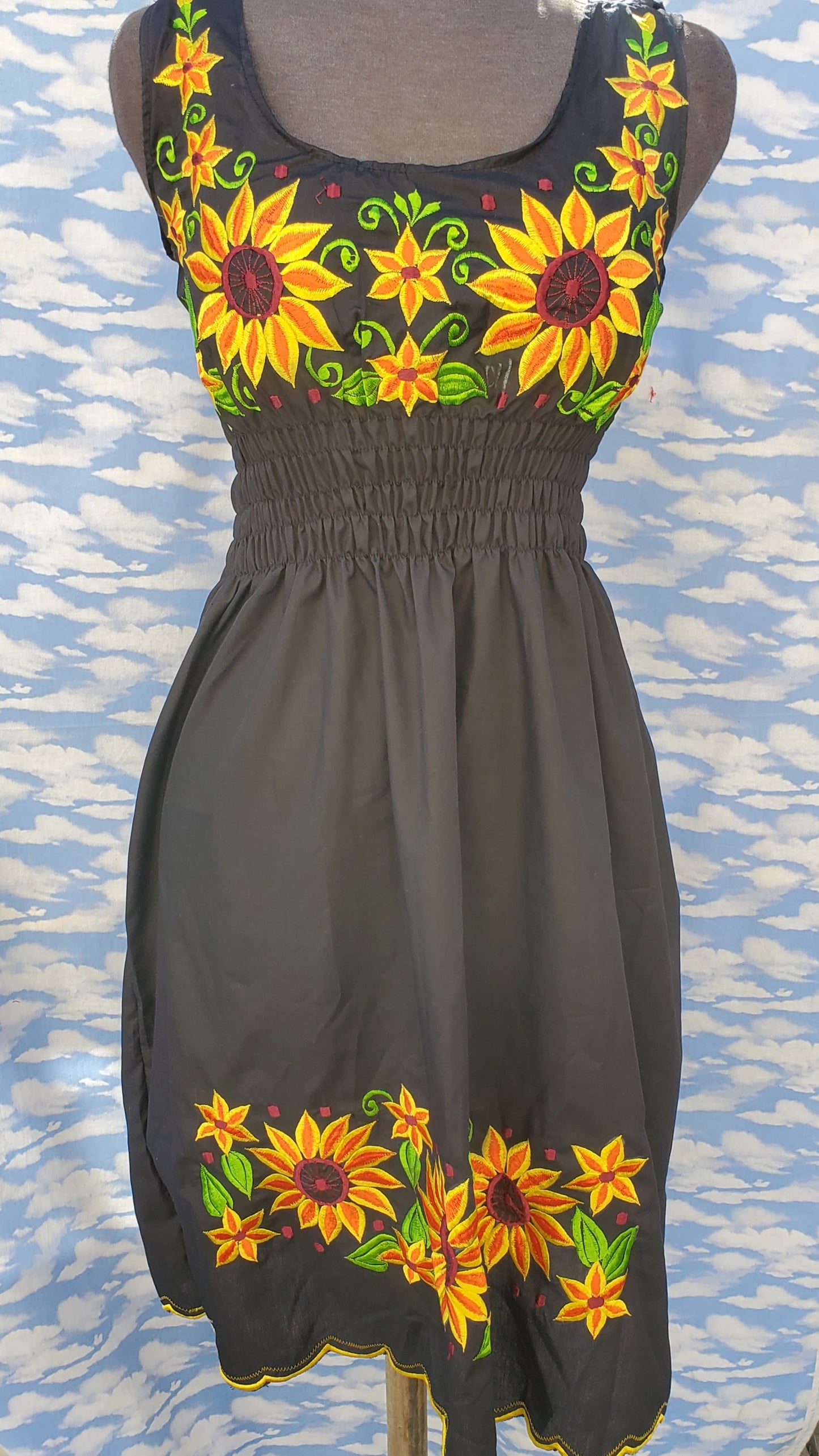 3x hand embroided dress