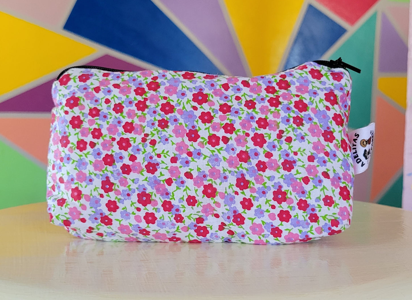 Red Floral Carry All Pouch