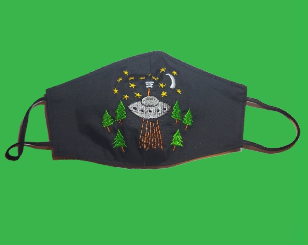 Embroided UFO camp face mask