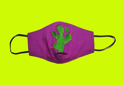 Cactus  embroided face mask