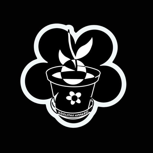 Flower pot vinyl die cut sticker